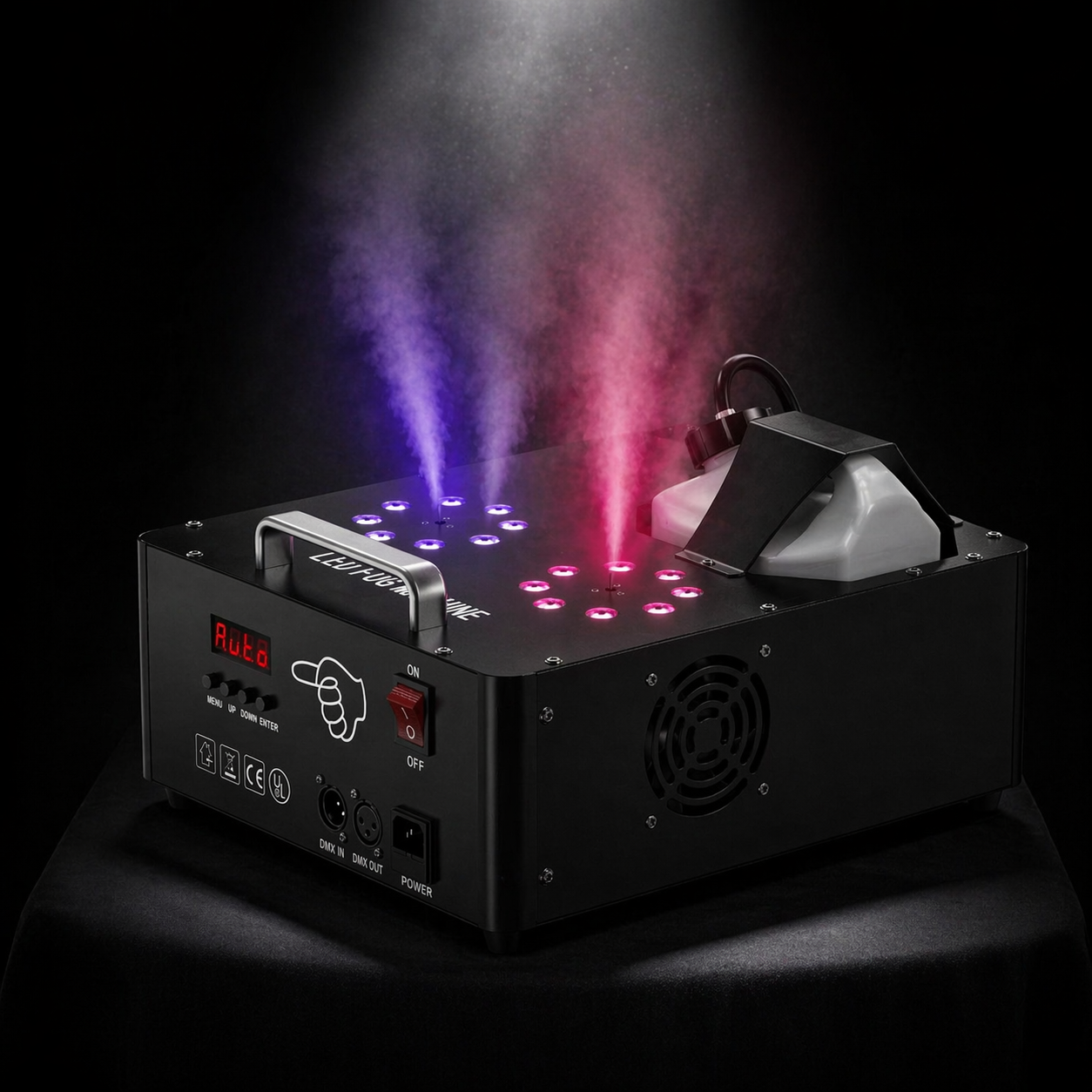 Double Spray Rookmachine 2000W - 16 RGB Lights
